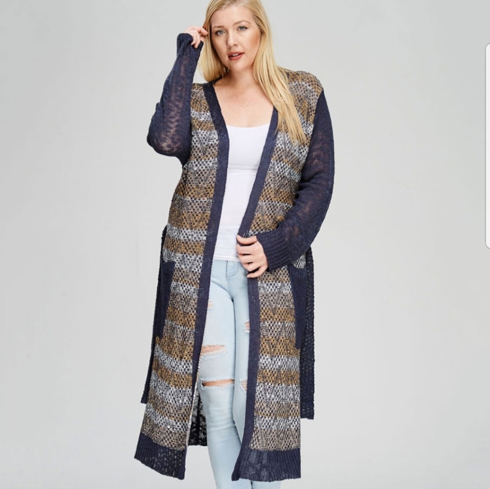 SWEATER PLUS CURVE CURVY CARDIGAN Long Sleeve - Picture 2 of 4